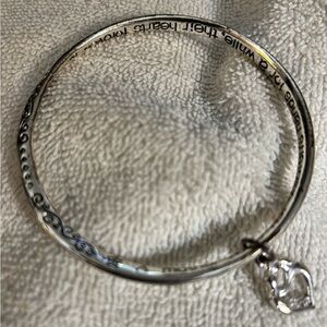 Elegant Silver Bangle Bracelet with Charm $10 or 2 for $15